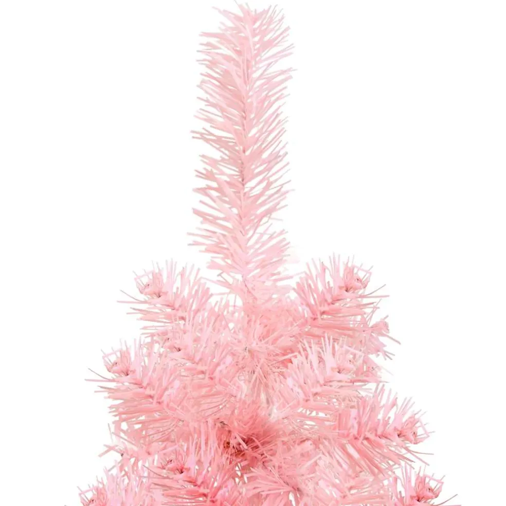 vidaXL Kunstkerstboom half met standaard smal 120 cm roze