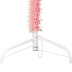 vidaXL Kunstkerstboom half met standaard smal 120 cm roze