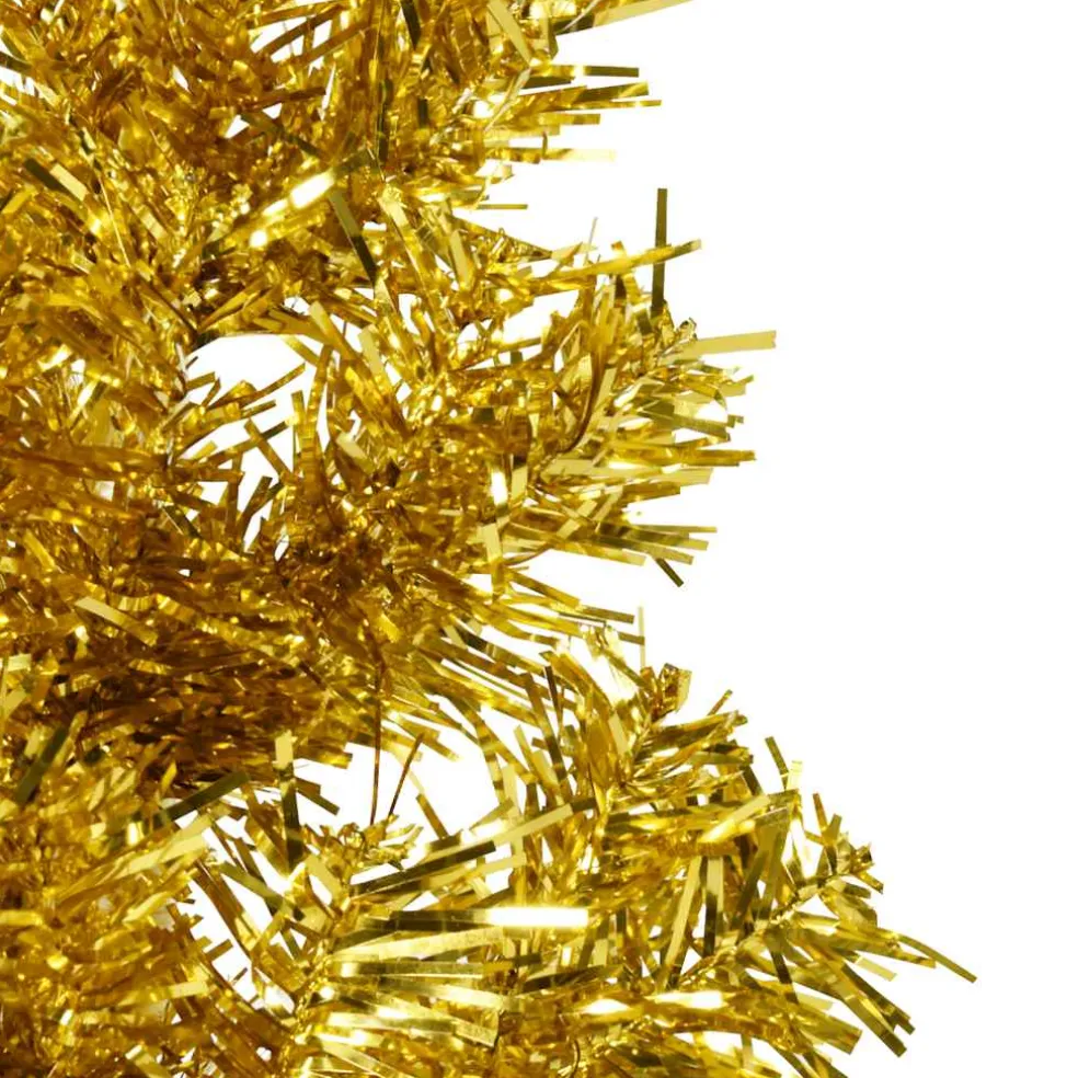 vidaXL Kunstkerstboom half met standaard smal 120 cm goudkleurig