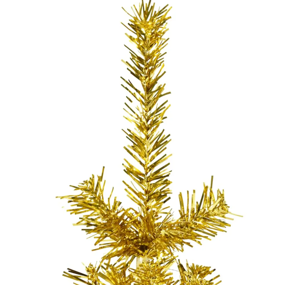 vidaXL Kunstkerstboom half met standaard smal 120 cm goudkleurig