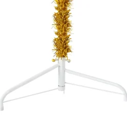 vidaXL Kunstkerstboom half met standaard smal 120 cm goudkleurig