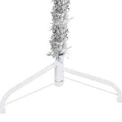 vidaXL Kunstkerstboom half met standaard smal 120 cm zilverkleurig