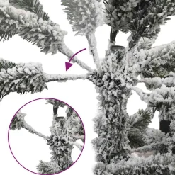 vidaXL Kunst Kerstboom met Geveerde Takken, Sneeuw Bedekt Wit 120 cm