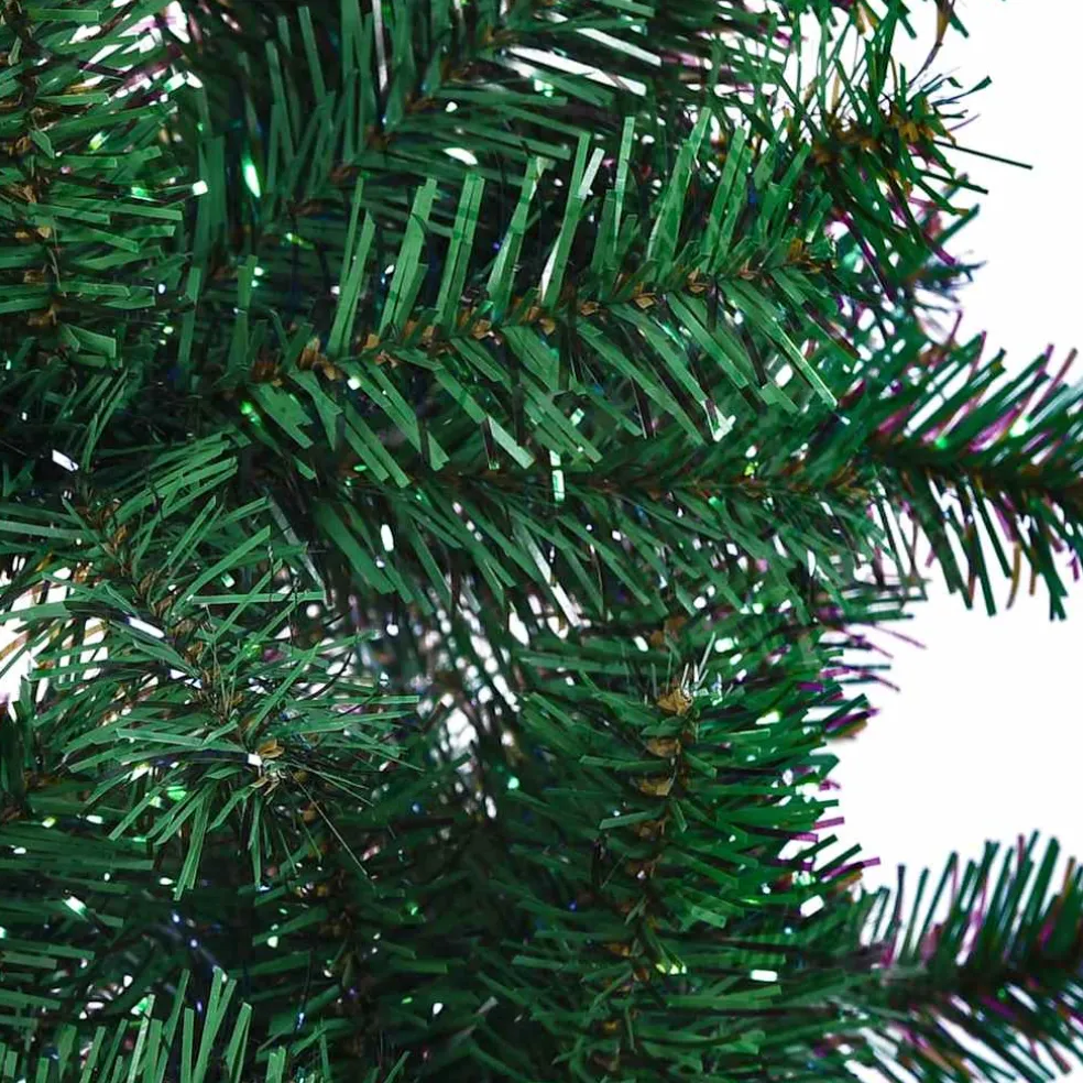 vidaXL Kunstkerstboom met iriserende uiteinden 120 cm PVC groen