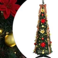 vidaXL Kunstkerstboom met 50 LED met standaard Groen 125 cm PVC