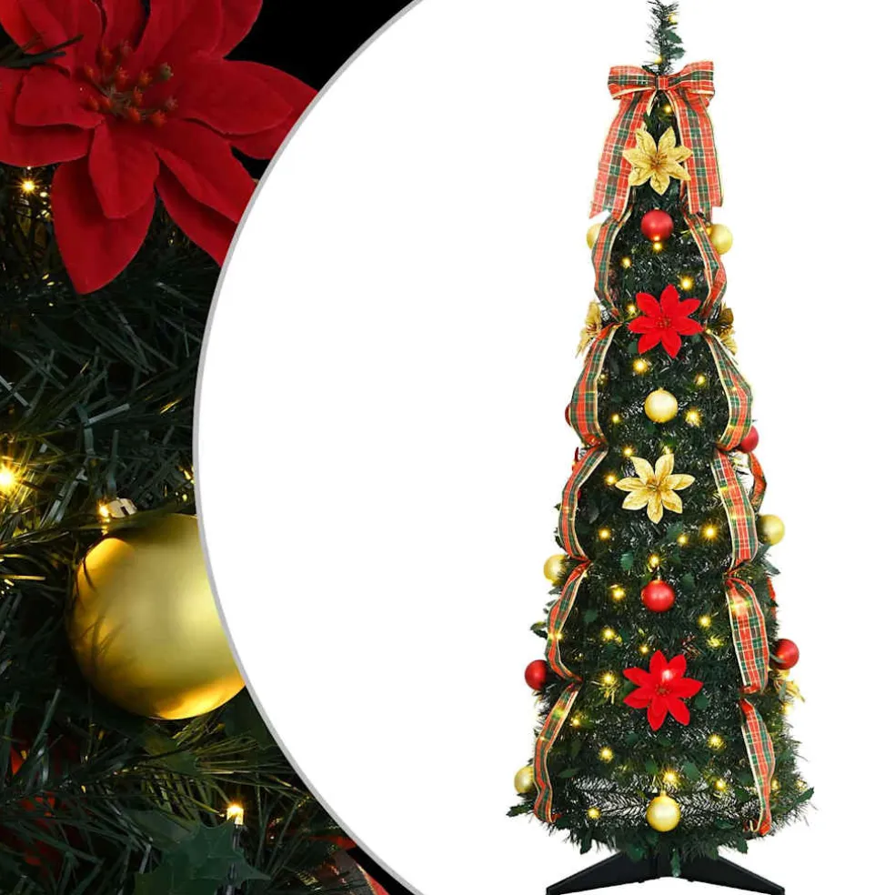 vidaXL Kunstkerstboom met 50 LED met standaard Groen 125 cm PVC
