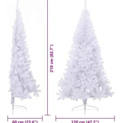 vidaXL Kunstkerstboom met 300 LED Wit 210 cm PVC en staal