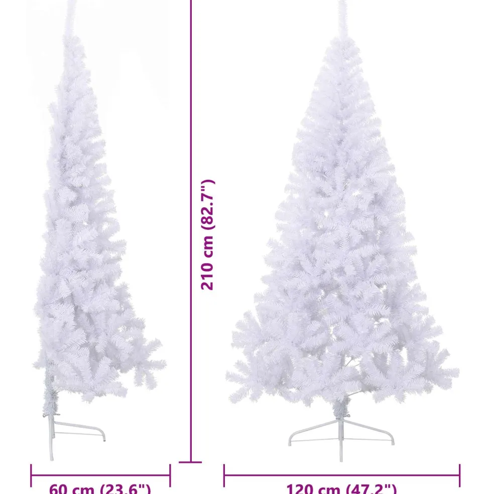vidaXL Kunstkerstboom met 300 LED Wit 210 cm PVC en staal