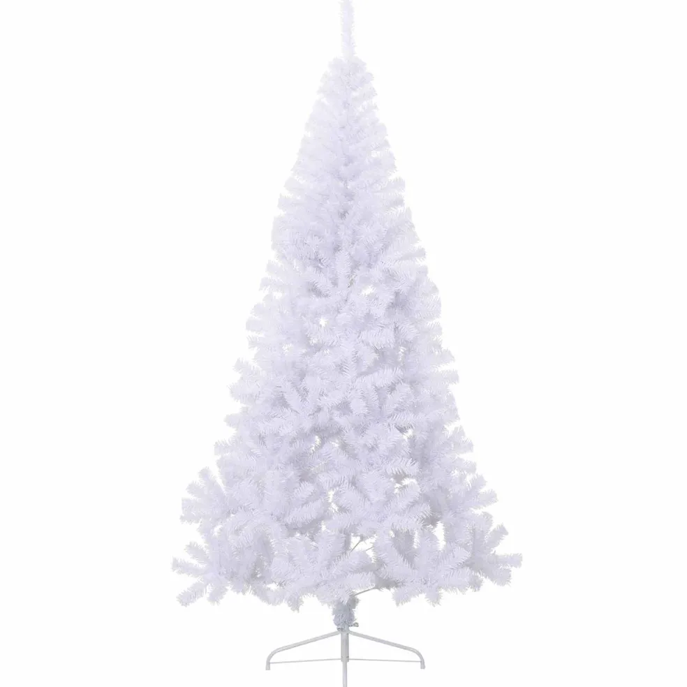 vidaXL Kunstkerstboom met 300 LED Wit 210 cm PVC en staal