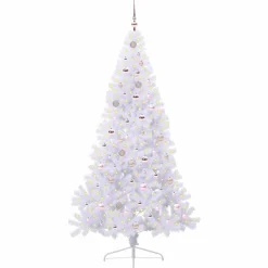 vidaXL Kunstkerstboom met 300 LED Wit 210 cm PVC en staal