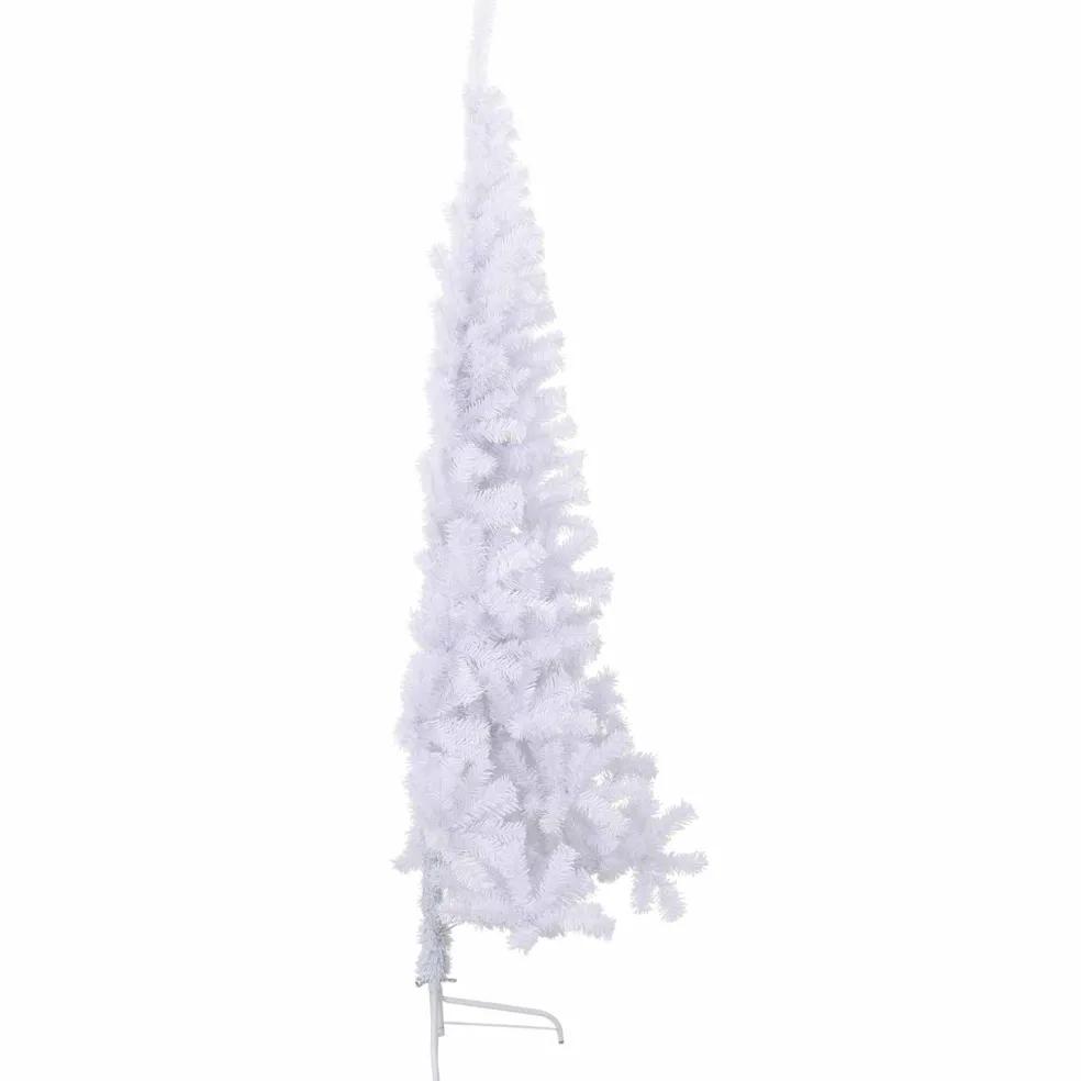 vidaXL Kunstkerstboom met 300 LED Wit 210 cm PVC en staal