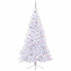 vidaXL Kunstkerstboom met 300 LED Wit 210 cm PVC en staal