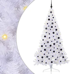 vidaXL Kunstkerstboom met 300 LED Wit 210 cm PVC en staal