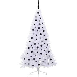 vidaXL Kunstkerstboom met 300 LED Wit 210 cm PVC en staal