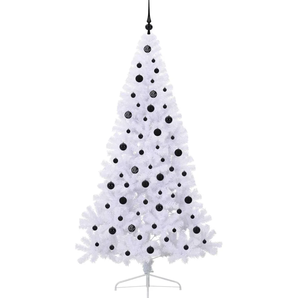 vidaXL Kunstkerstboom met 300 LED Wit 210 cm PVC en staal