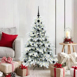 vidaXL Kunstkerstboom met 150 LED met standaard Wit 120 cm PE en PVC
