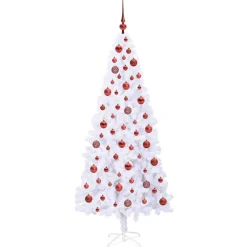 vidaXL Kunstkerstboom met 300 LED Wit 180 cm PVC en staal