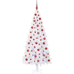 vidaXL Kunstkerstboom met 300 LED Wit 180 cm PVC en staal