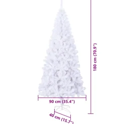 vidaXL Kunstkerstboom met 300 LED Wit 180 cm PVC en staal