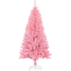 vidaXL Kunstkerstboom met standaard 150 cm PVC roze