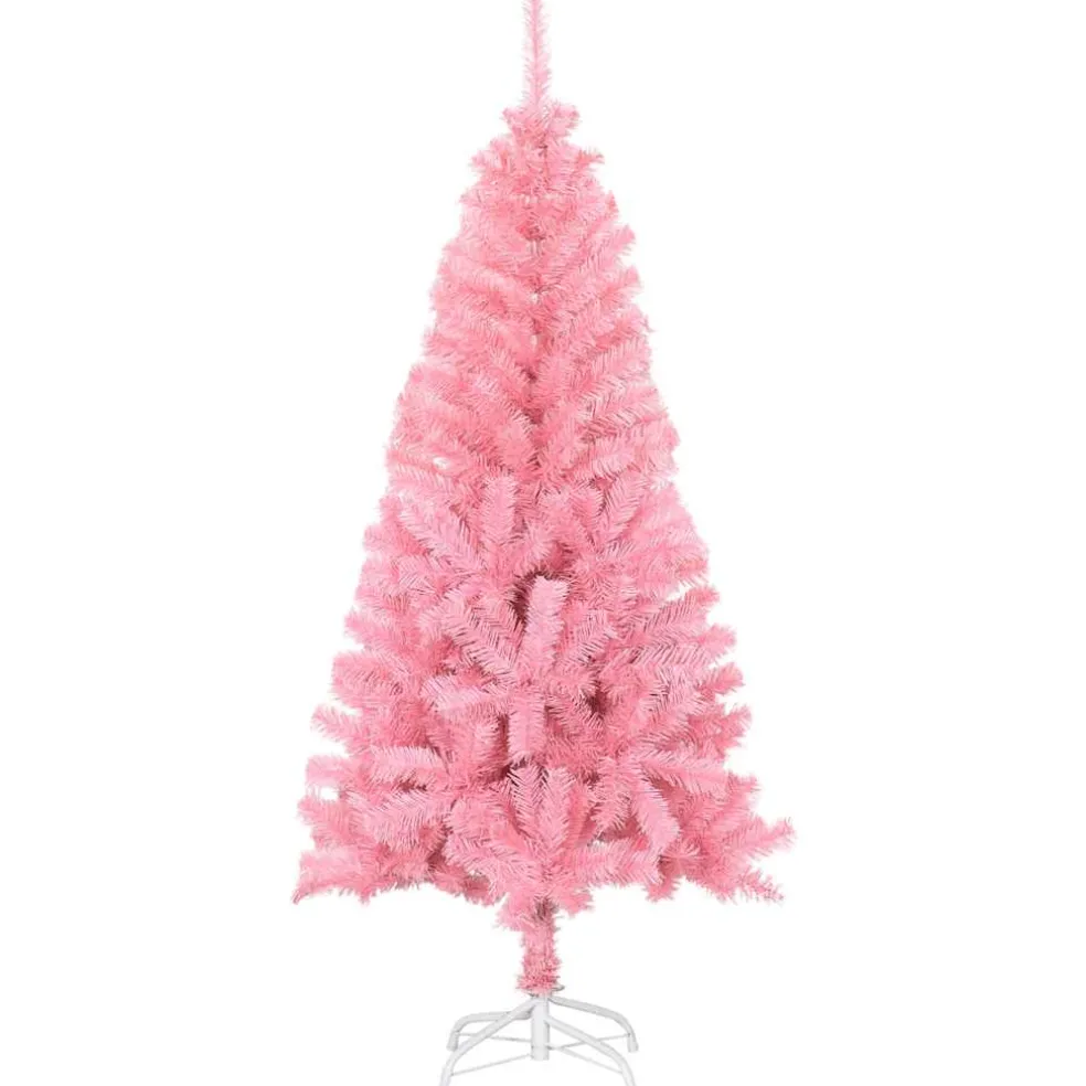 vidaXL Kunstkerstboom met standaard 150 cm PVC roze