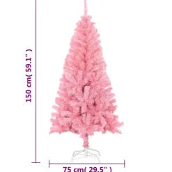 vidaXL Kunstkerstboom met standaard 150 cm PVC roze