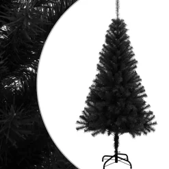 vidaXL Kunstkerstboom met standaard 150 cm PVC zwart