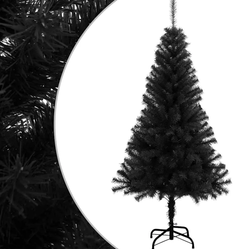 vidaXL Kunstkerstboom met standaard 150 cm PVC zwart