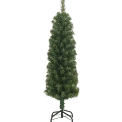 vidaXL Kunstkerstboom met standaard smal 150 cm PVC groen