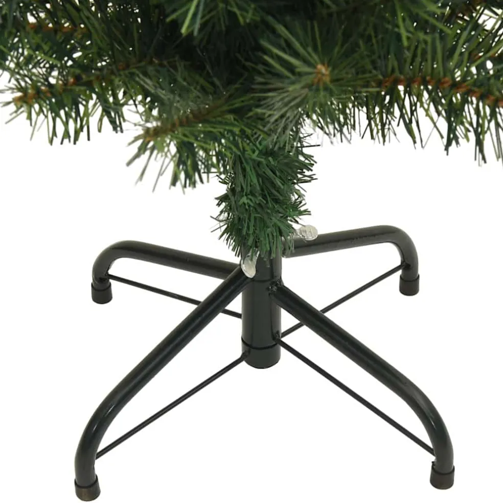 vidaXL Kunstkerstboom met standaard smal 150 cm PVC groen