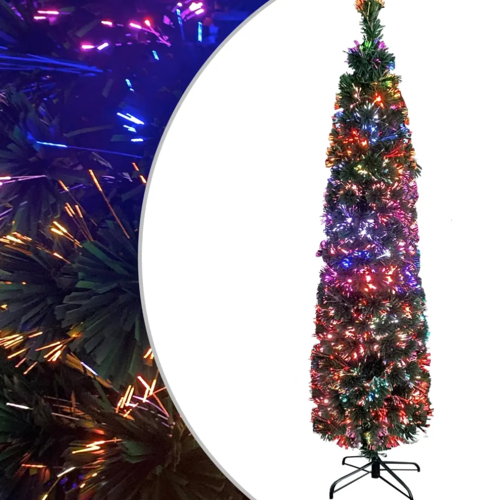 vidaXL Kunstkerstboom met standaard smal 120 cm glasvezel