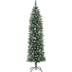 vidaXL Kunstkerstboom met standaard smal 120 cm PVC
