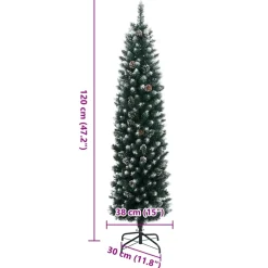 vidaXL Kunstkerstboom smal met 150 LED's 120 cm