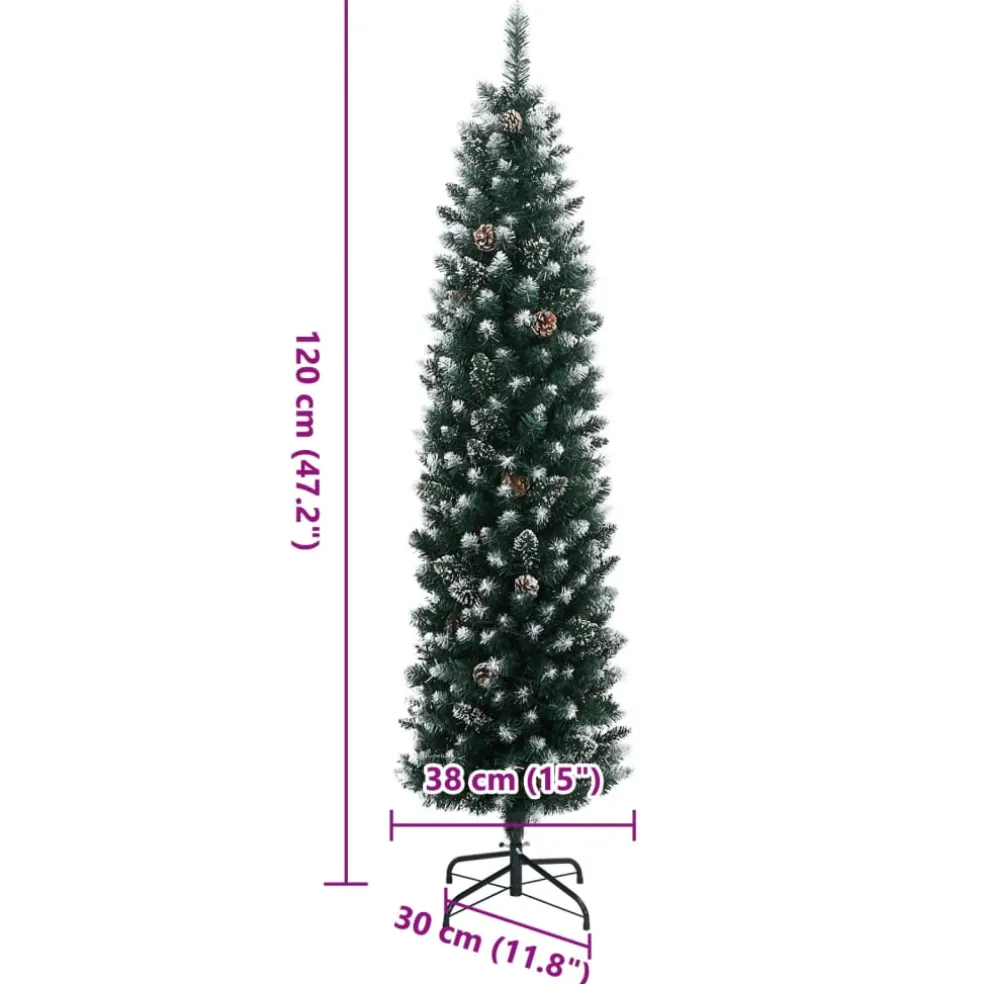 vidaXL Kunstkerstboom smal met 150 LED's 120 cm