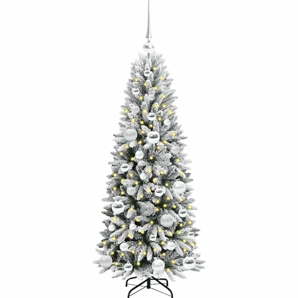 vidaXL Kunstkerstboom Wit 120 cm PVC en Plastic en Staal en PE