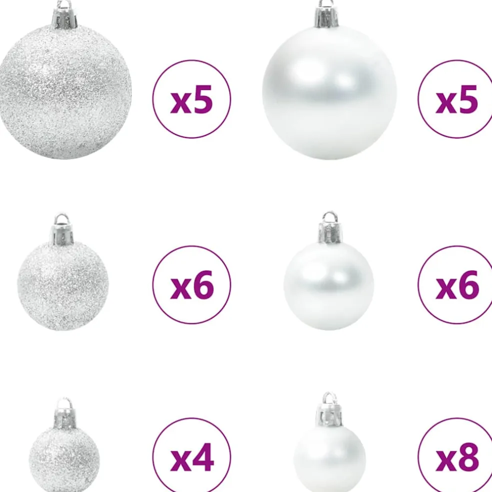 vidaXL Kunstkerstboom Wit 120 cm PVC en Plastic en Staal en PE