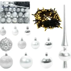 vidaXL Kunstkerstboom Wit 120 cm PVC en Plastic en Staal en PE