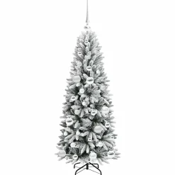vidaXL Kunstkerstboom Wit 120 cm PVC en Plastic en Staal en PE