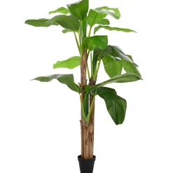 vidaXL Kunstmatige banaanboom Groen 125 x 25 x 250 cm Stof en Bamboe