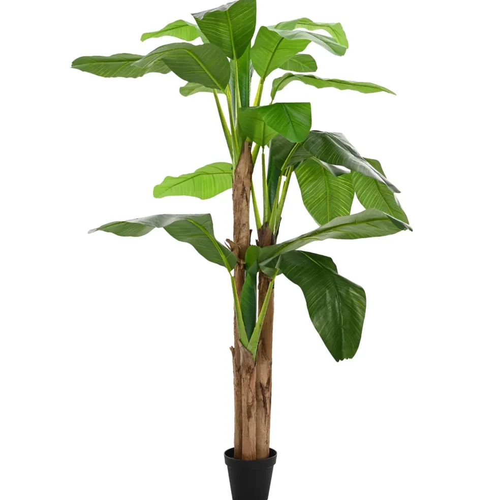 vidaXL Kunstmatige banaanboom Groen 125 x 25 x 250 cm Stof en Bamboe