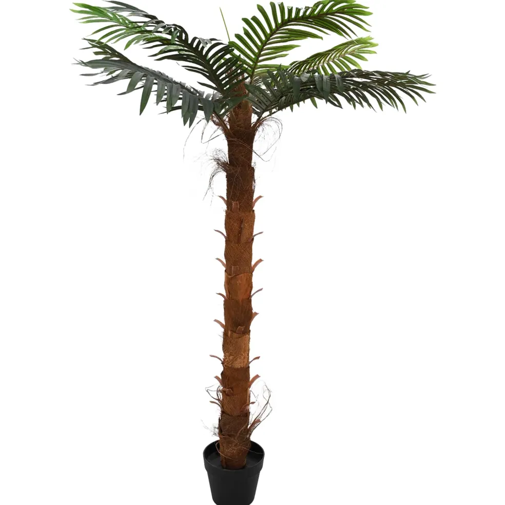 vidaXL Kunstmatige Cocuspalmboom Groen 70 x 18 x 140 cm Stof en Bamboe