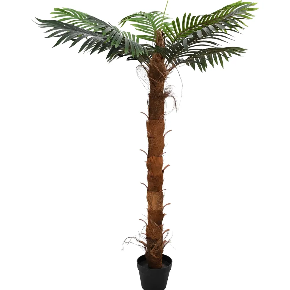 vidaXL Kunstmatige Cocuspalmboom Groen 70 x 18 x 140 cm Stof en Bamboe