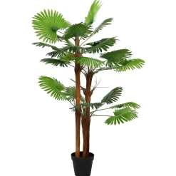 vidaXL Kunstmatige Fan Palmboom Groen 75 x 25 x 180 cm Stof en Bamboe