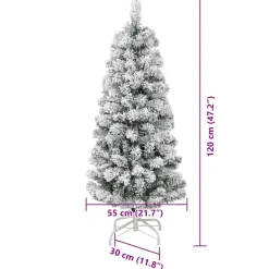 vidaXL Kunstmatige Inklapbare Kerstboom 150 LED's Groen en Wit 120 cm