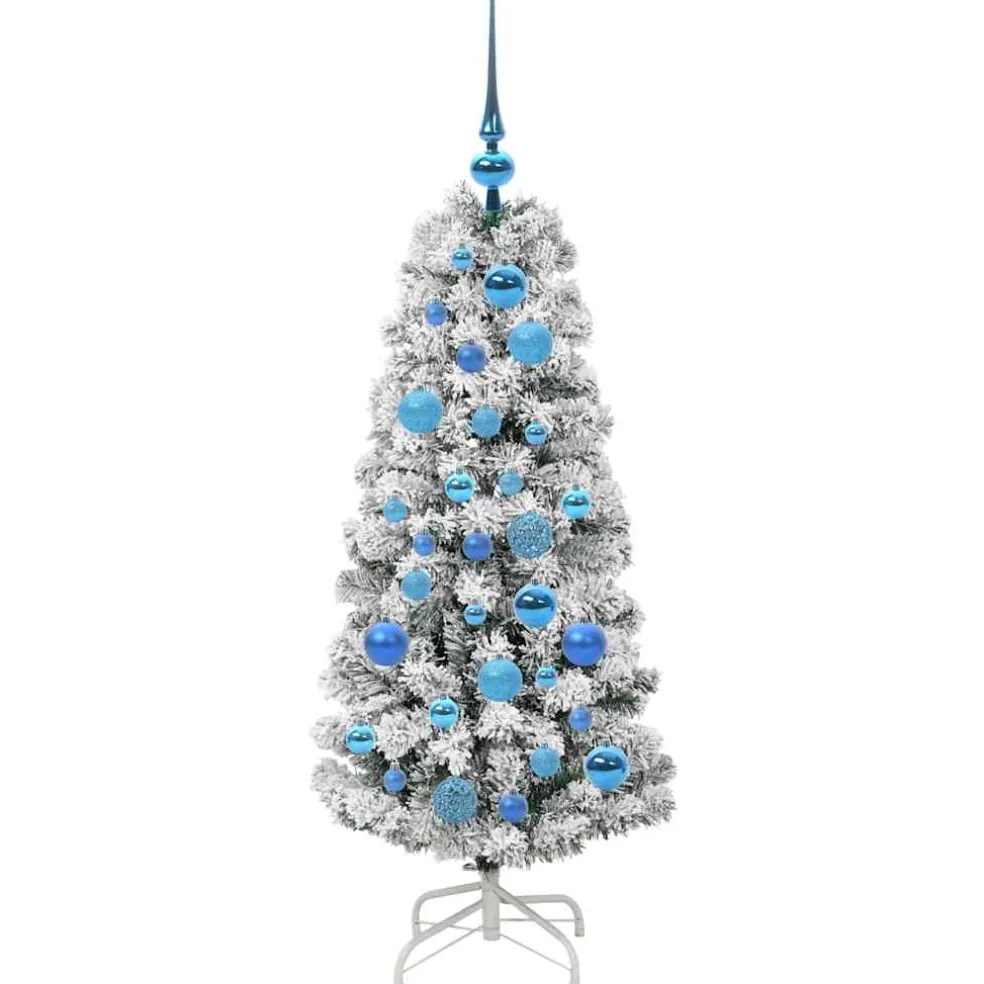 vidaXL Kunstmatige Inklapbare Kerstboom 150 LED's Groen en Wit 120 cm