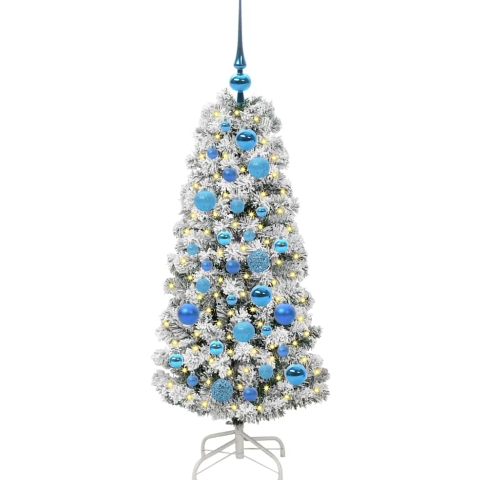 vidaXL Kunstmatige Inklapbare Kerstboom 150 LED's Groen en Wit 120 cm