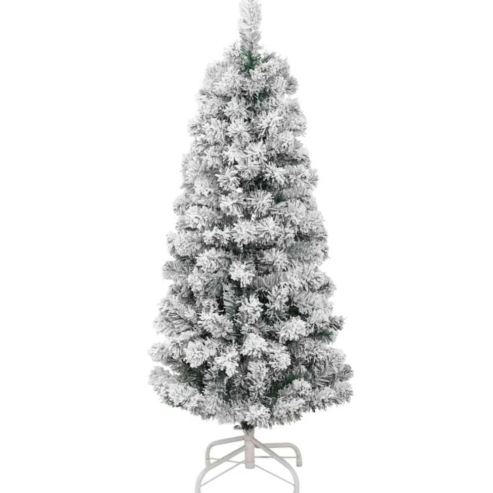 vidaXL Kunstmatige Inklapbare Kerstboom 150 LED's Groen en Wit 120 cm