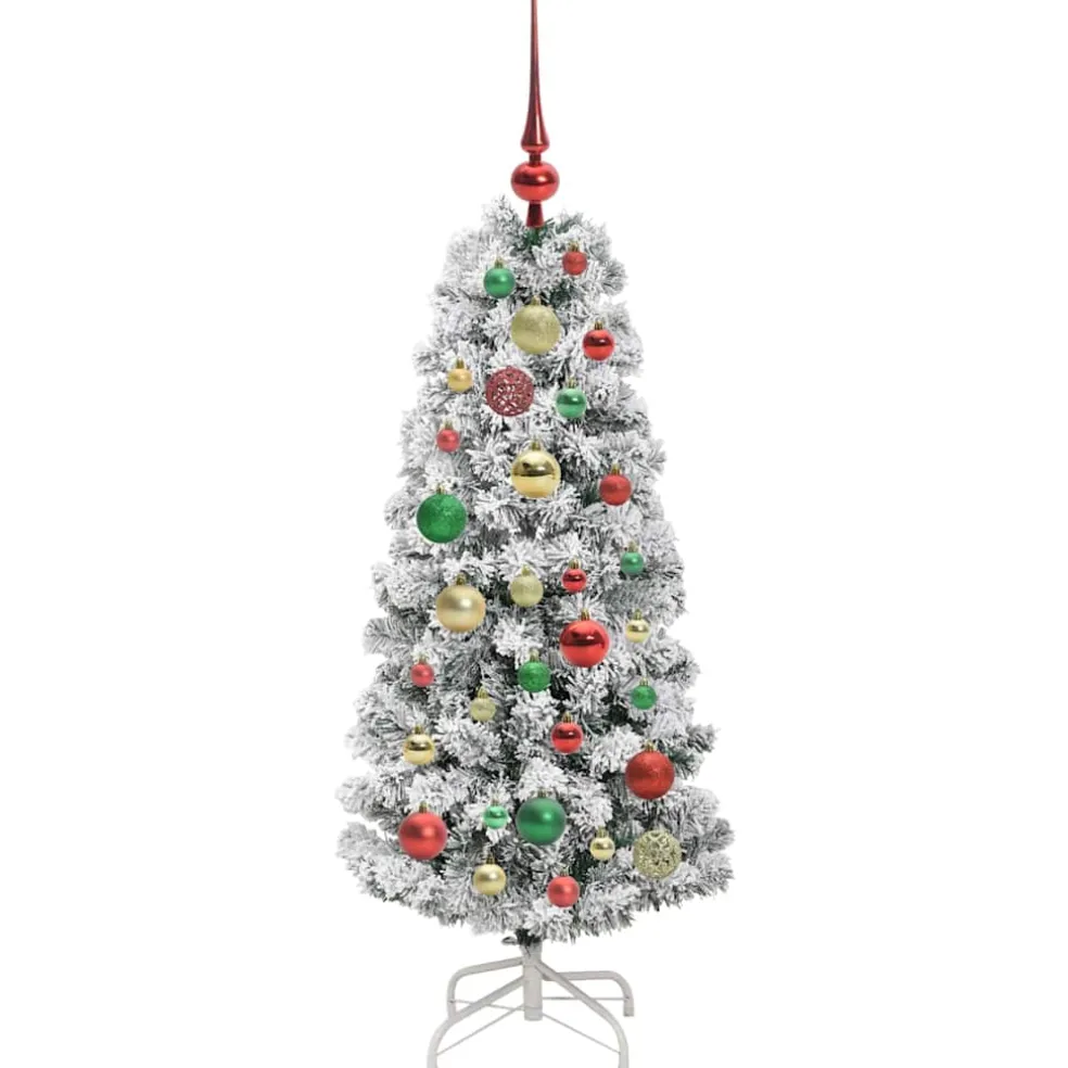 vidaXL Kunstmatige Inklapbare Kerstboom 150 LED's Groen en Wit 120 cm