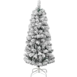 vidaXL Kunstmatige Inklapbare Kerstboom 150 LED's Groen en Wit 120 cm