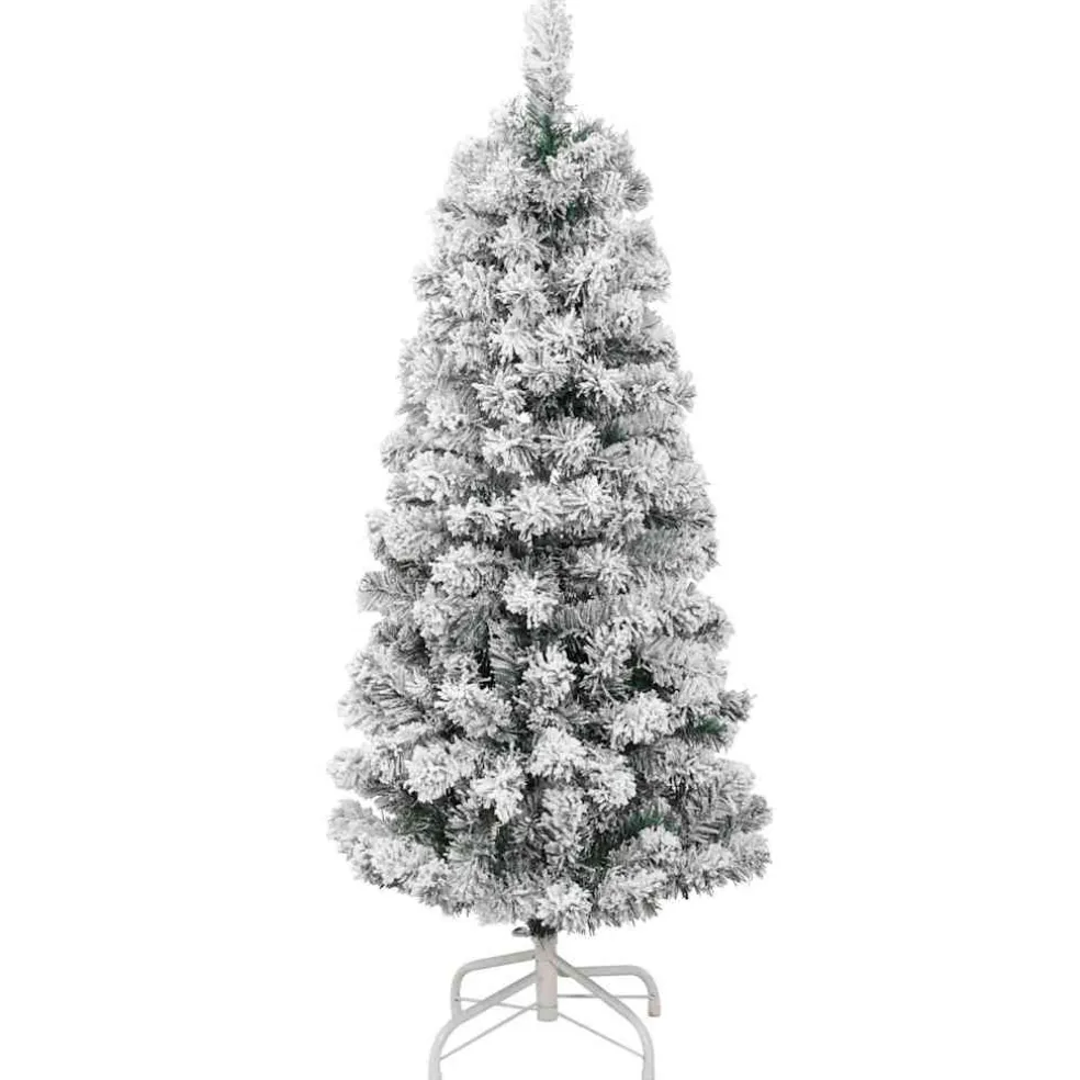 vidaXL Kunstmatige Inklapbare Kerstboom 150 LED's Groen en Wit 120 cm